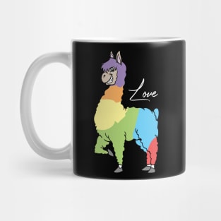 LGBTQ Llama Alpaca Rainbow Love Gay Pride Mug